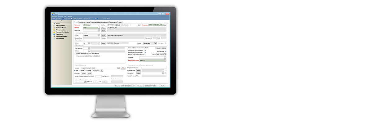 Software para la gestión del servicio de asistencia técnica SAT GotelGest.Net
